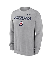 Nike Men's Heather Gray Arizona Wildcats Primetime Primary Stack Pullover Sweatshirt