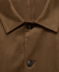 Mango Men's Pockets Detail Suede Effect Overshirt