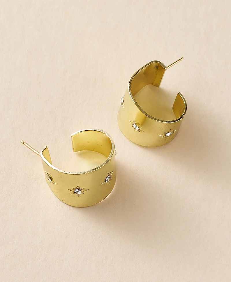 Matr Boomie Sitara Starry Studded Round Hoop Earrings