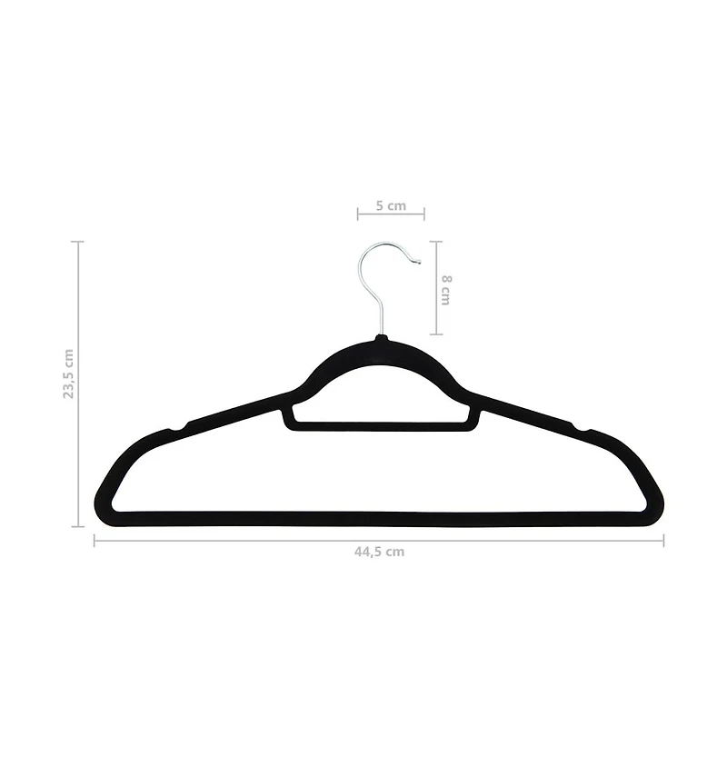 vidaXL 20 pcs Clothes Hanger Set Anti-slip Black Velvet
