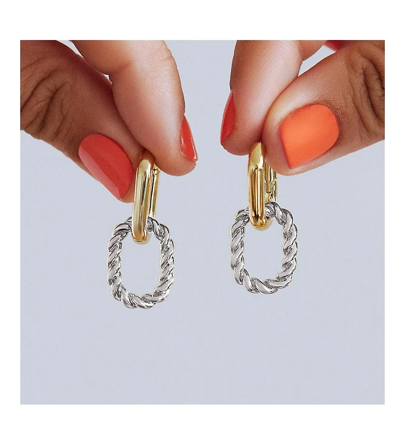 Ana Luisa Double Hoop Earrings - Ash Double Two Tone