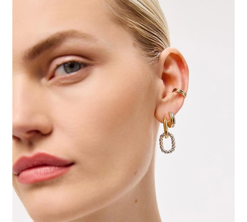 Ana Luisa Double Hoop Earrings - Ash Double Two Tone