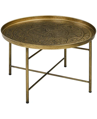 Homcom 24" Round Table with Hamme Tray Top & Metal Frame,