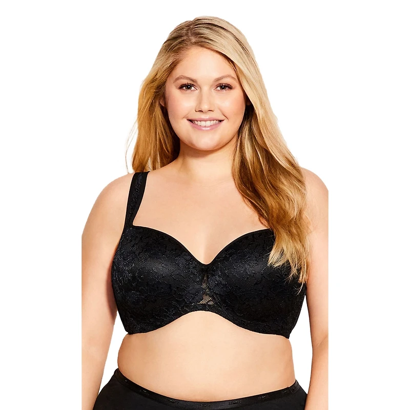 Avenue Plus Size Lace Balconette Bra Contouring Underwire Bra