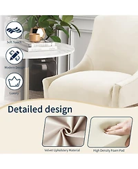 Boyel Living Velvet Dining Chair with Pulling Handle and Adjustable Foot Nails(Set of 2)