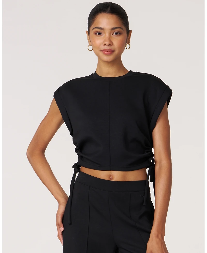 Rebody Active Women's Nadine Scuba Shirring Top