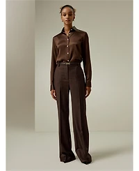 Spread Collar Silk Shirt for Women