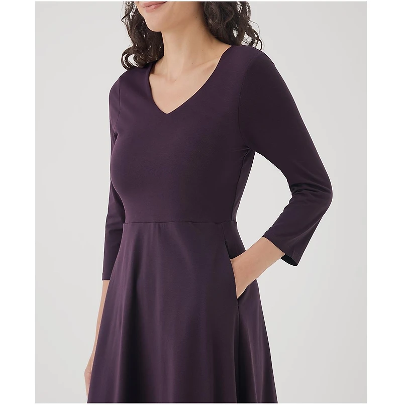 Pact Women's Organic Cotton Fit & Flare Midi Party Dress