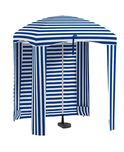 Outsunny Beach Cabana Umbrella with Bag, Windows, Stripe
