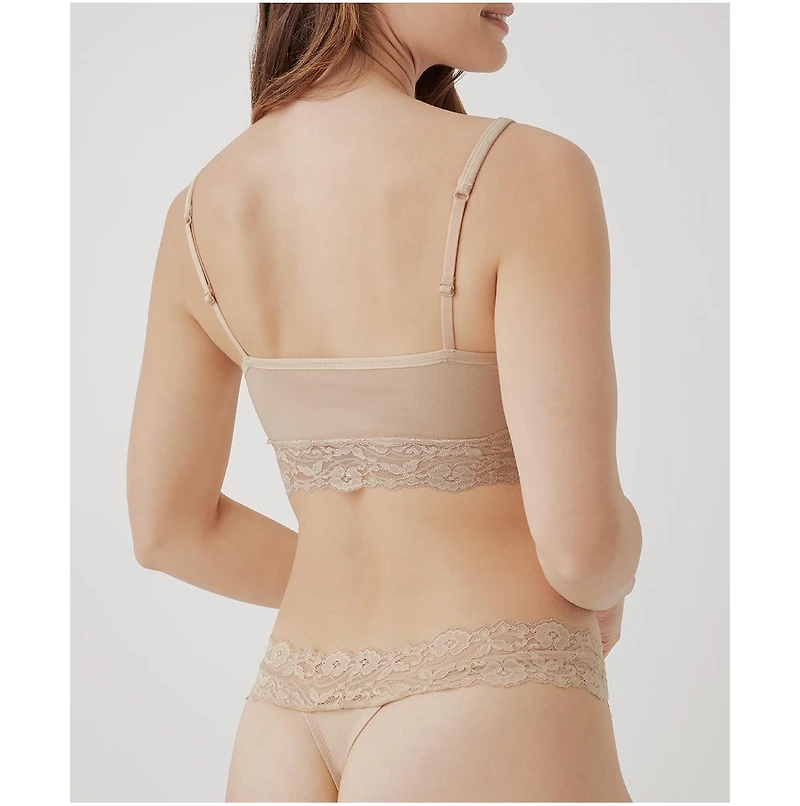 Pact Women's Organic Cotton Lace Waist Thong 3-Pack