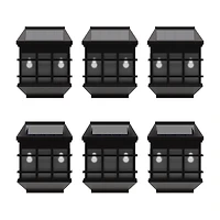 Wall Mount Led Solar Powered Fence And Deck Lights - All-Weather Decorative Solar Lights - Set Of 6