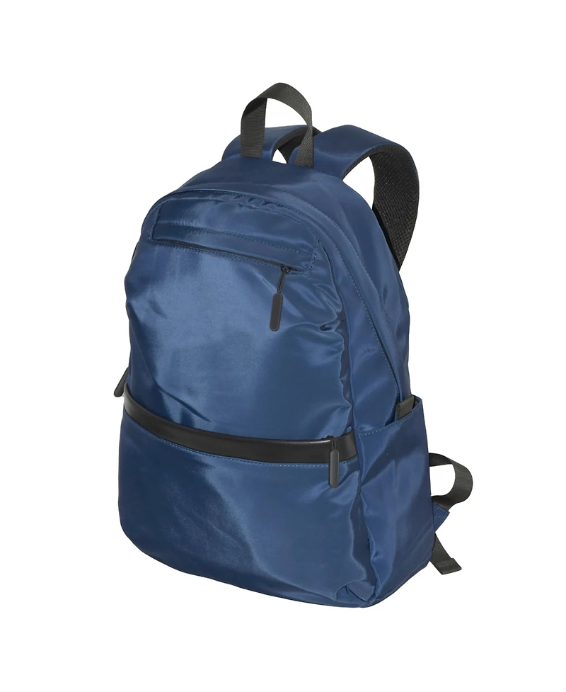 Club Rochelier Mixed Material Double Front Zip Pocket Backpack