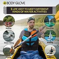 Body Glove Phantom Men's Life Vest, Lightweight Neoprene Jacket for Boating Fishing Kayaking Rafting Paddling