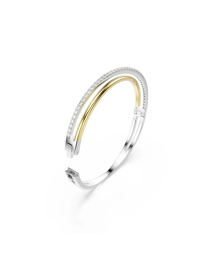 Swarovski Round Cut White Mixed Metal Finish Hyperbola Bangle