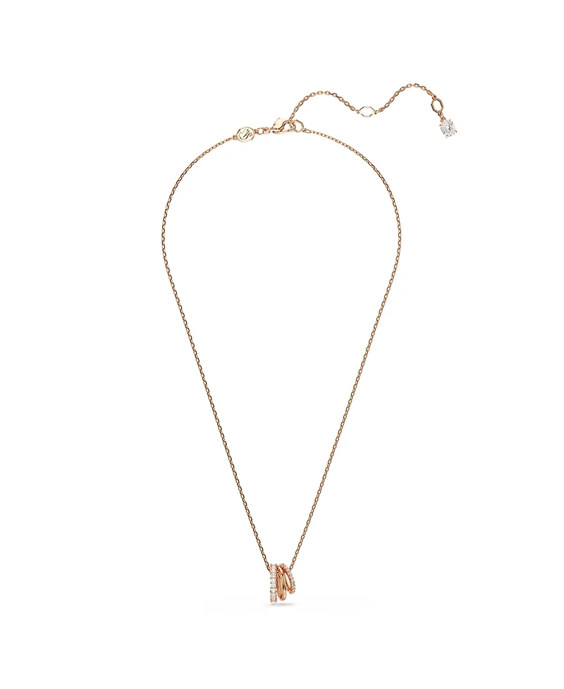 Swarovski White Rose Gold-Tone Plated Hyperbola Pendant Necklaces