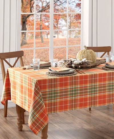 Elrene Hawley Plaid Harvest Cotton Rectangle Tablecloth