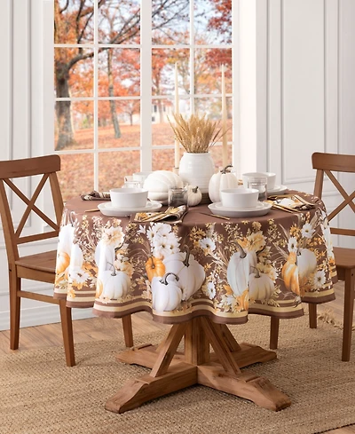Elrene Wheatland Harvest Fall Oval Tablecloth, 60" x 84" Oval