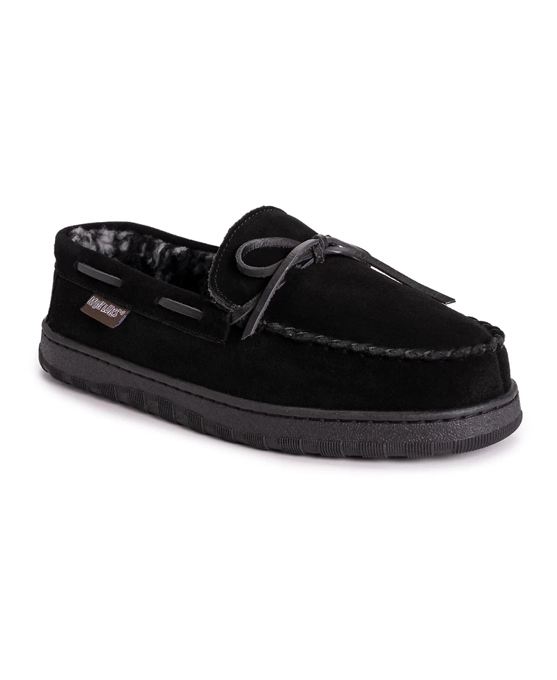 Muk Luks Men's Paul Printed Berber Suede Moccasin Slippers