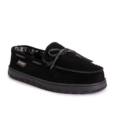 Muk Luks Men's Paul Printed Berber Suede Moccasin Slippers