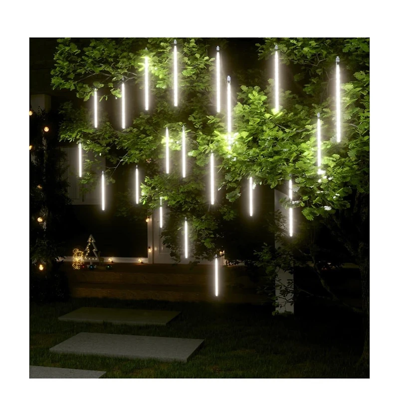 vidaXL Meteor Lights 20 pcs 1 ft Cold White 480 LEDs Indoor Outdoor