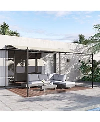 Outsunny 10' x 13' Outdoor Pergola Gazebo, Canopy w/ Drain Holes,