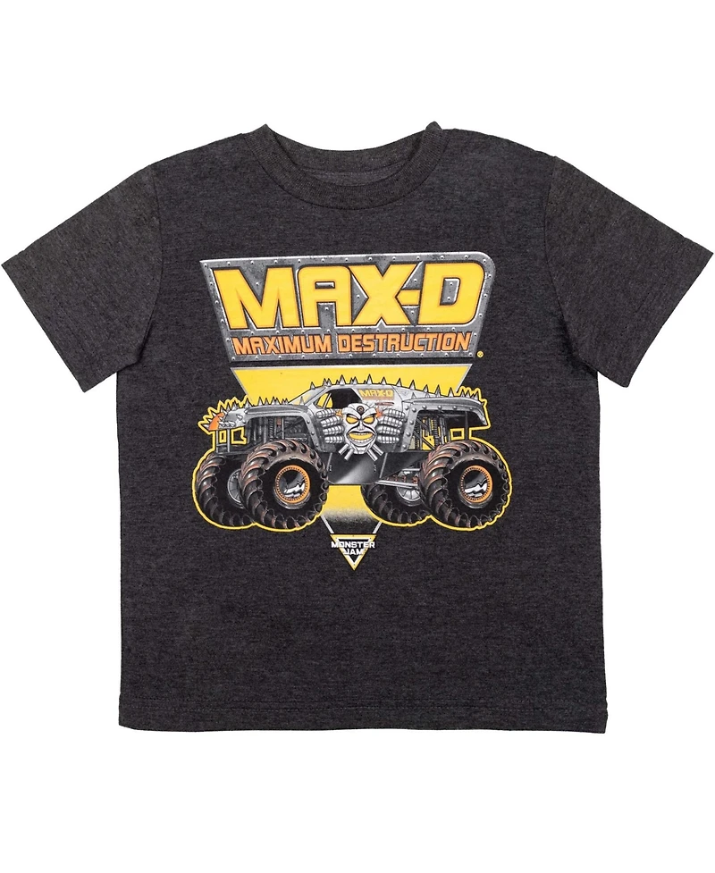 Monster Jam Boys El Toro Loco Zombie Maximum Destruction 4 Pack Graphic T-Shirts to
