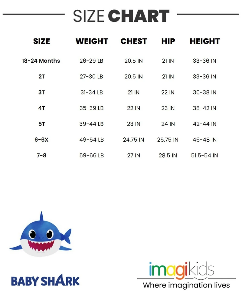 Baby Shark Baby Girls Pinkfong Shark T-Shirt