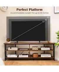 Corner Tv Stand for Tvs up to 65" TV Console Table with Ac Outlets&Usb A Ports