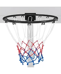 Costway 18" Basketball Rim Wall Door Mounted Hoop with All Weather Net