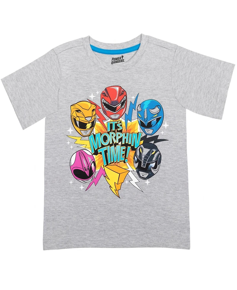Power Rangers Boys Red Yellow Blue Black Pink 3 Pack T-Shirts to