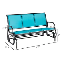 Outsunny Outdoor Glider Bench for 3 with Breathable Mesh Fabric