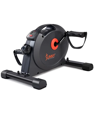 Sunny Health & Fitness Under Desk Smart Mini Pedal Exerciser, Dual Function Exercise Cycle Bike, Dark Grey
