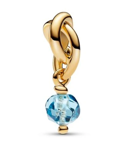 Pandora 14k Gold Plated Faceted Eternity Circle Dangle Charm