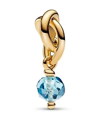 Pandora 14k Gold Plated Faceted Eternity Circle Dangle Charm