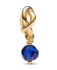 Pandora 14K Gold-Plated Turquoise Blue Eternity Circle Dangle Charm