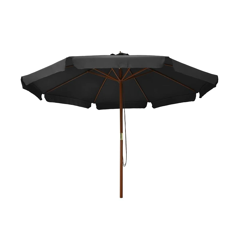 Garden Parasol with Wooden Pole 129.9" Anthracite