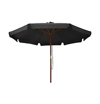 Garden Parasol with Wooden Pole 129.9" Anthracite