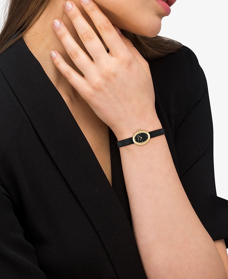 Coach Women's Sammy Black Leather Watch 22.5mm