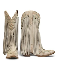 Buck & Brana Franny Leather Cowgirl Boots - Classic Western Style Comfort By