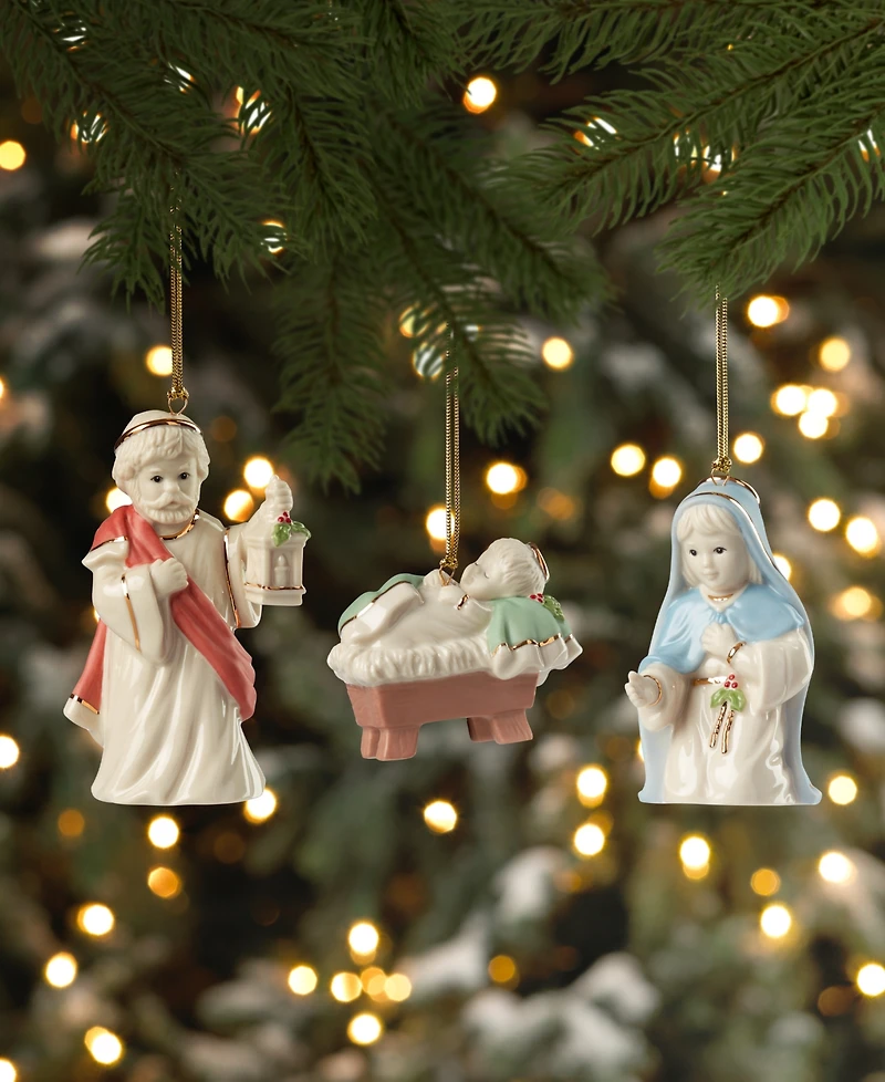 Lenox First Blessings Nativity 8 Piece Ornament Set