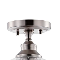 Jonathan Y Marla Bohemian Farmhouse Iron/Seeded Glass Led Semi Flush Mount