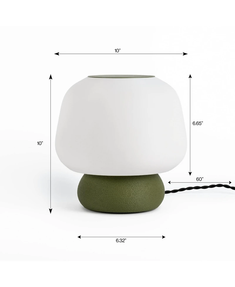 Jonathan Y Mushroom Modern Classic Plant-Based Pla 3D Printed Dimmable Led Table Lamp, Yellow/Hot