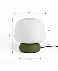 Jonathan Y Mushroom Modern Classic Plant-Based Pla 3D Printed Dimmable Led Table Lamp, Yellow/Hot