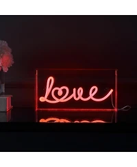 Jonathan Y Love Contemporary Glam Acrylic Box Usb Operated Led Neon Light