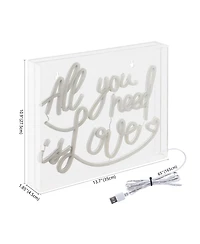 All You Need Is Love Contemporary Glam Acrylic Box Usb Operated Led Neon Light