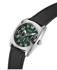 Guess Men's Multi-Function Black Genuine Leather Watch 41mm