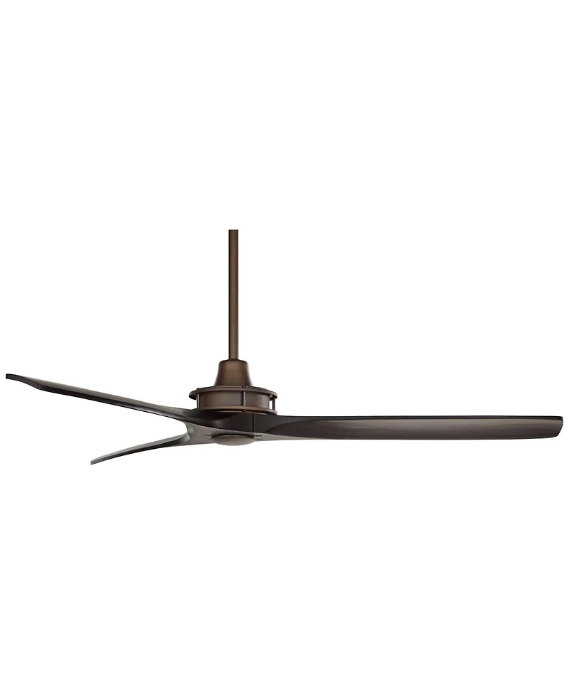 52" Windspun Rustic Farmhouse 3 Blade Indoor Ceiling Fan with Remote Control Oil Rubbed Bronze Matte Black Solid Wood for Living Kitchen House Bedroom