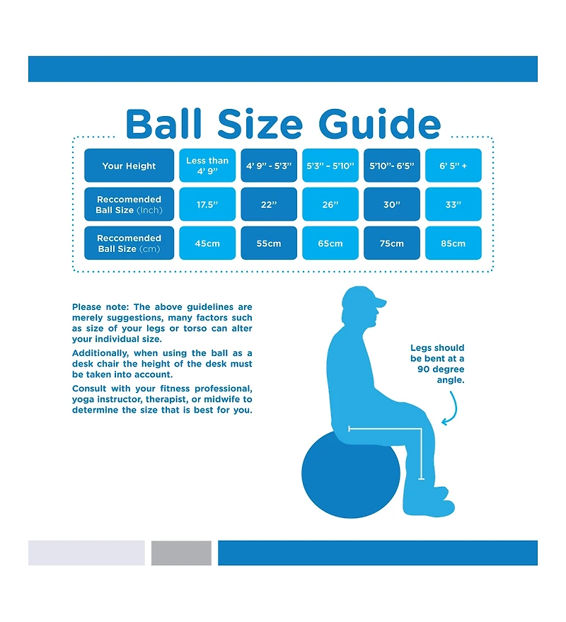 Bintiva Anti-Burst Exercise Stability Yoga Ball for Fitness 75cm