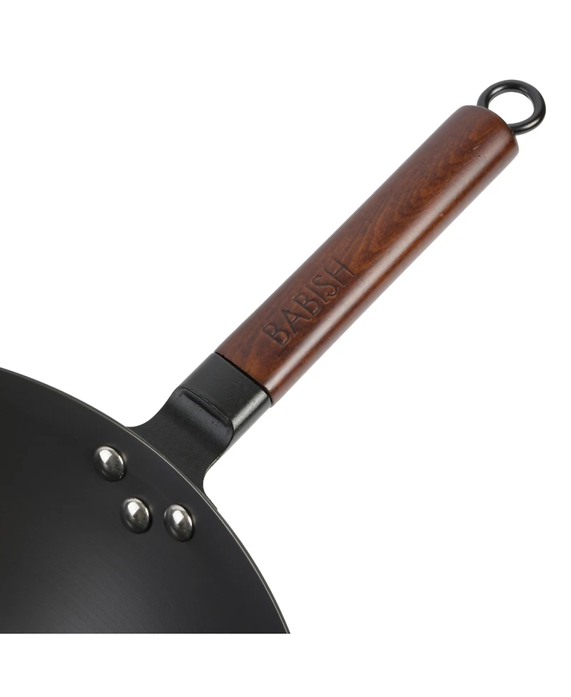 Babish 14-Inch Carbon Steel Flat Bottom Wok