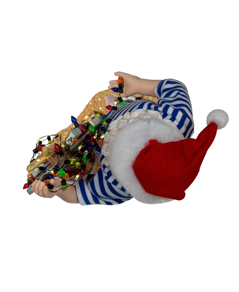 Kurt Adler 10.5-Inch Fabriche Beach Santa with Lighted Sign
